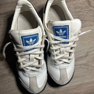Adidas Classic White and Blue Shoes